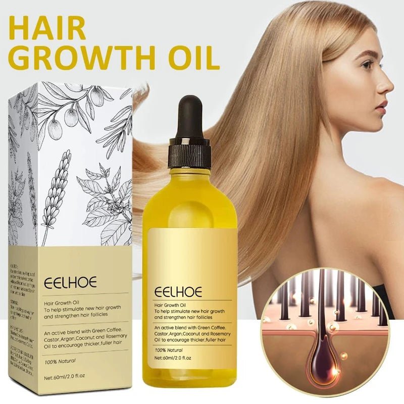Huile de Soins Capillaires – Croissance des Cheveux, Anti-Chute, Réparation Intense